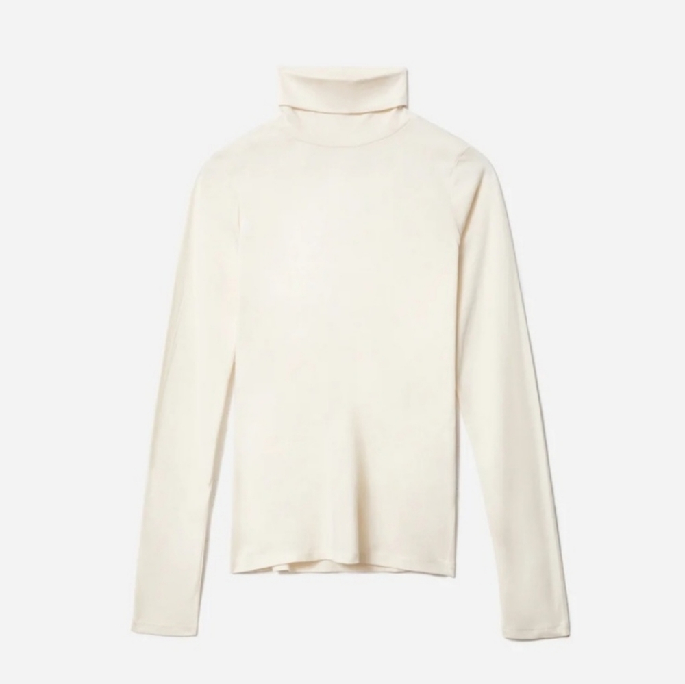 Everlane Cream Organic Cotton Turtleneck
